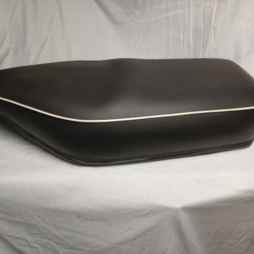 42-9230U Seat, Black Top & Sides, White Piping, BSA A7/A10 - USED #2