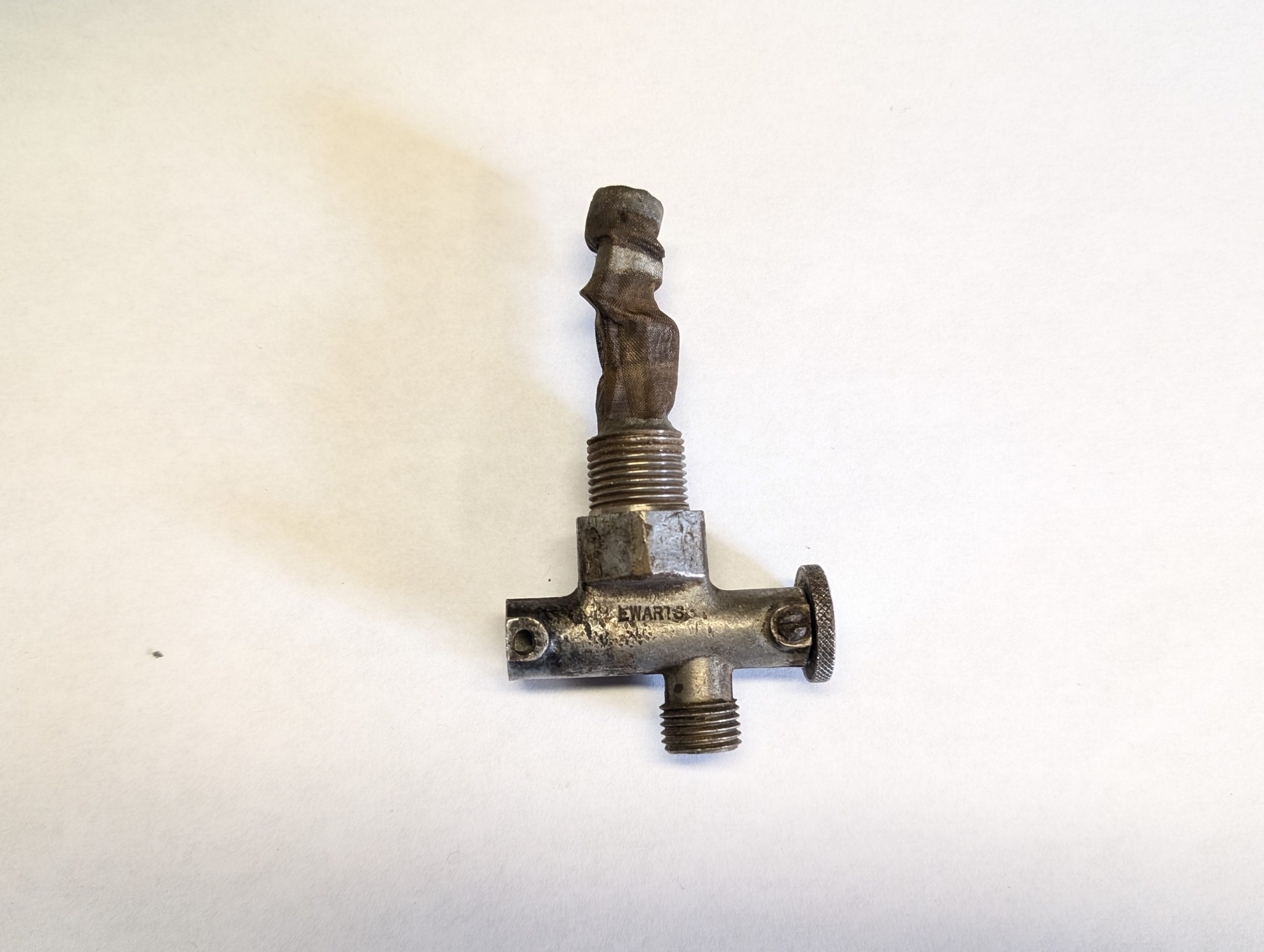 82-1717U3/8 Ewarts Petcock/Fuel Tap, Dual Pull, 3/8 BSP, Triumph 3TA/5TA - USED