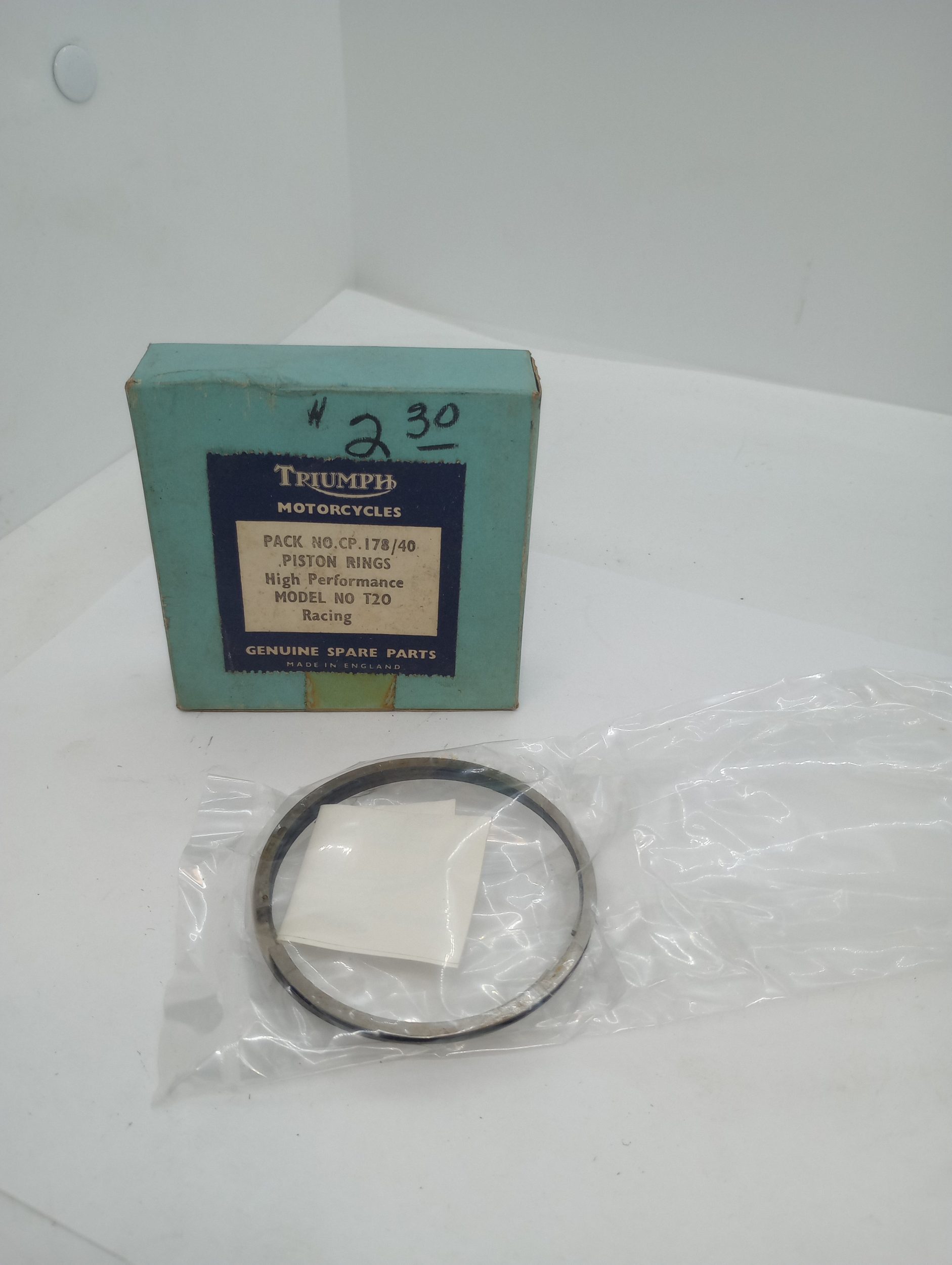 CP-178/40, NOS Piston Rings, Triumph T15/T20 Cub, .040 over