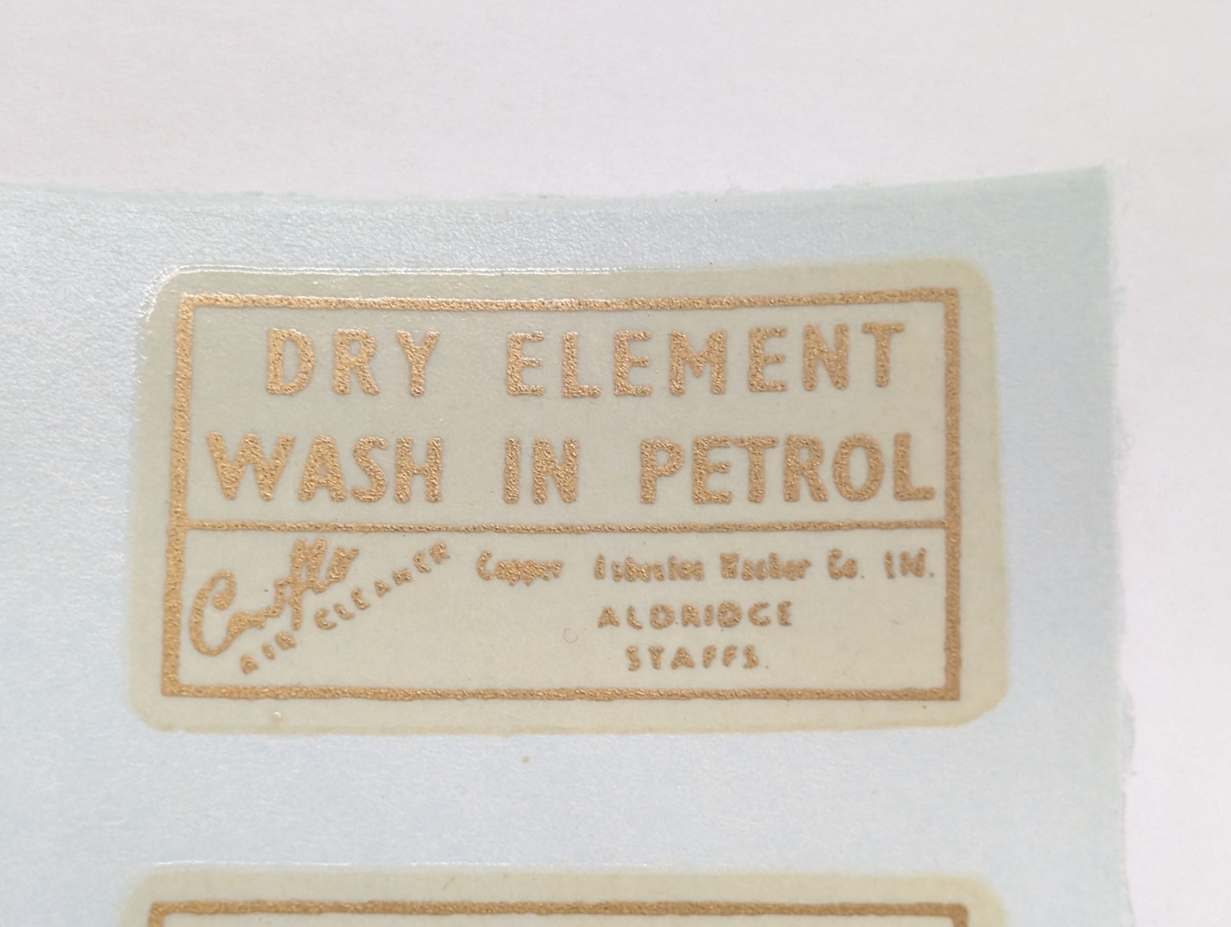 MP35-9406W Waterslide Decal, Air Filter Element