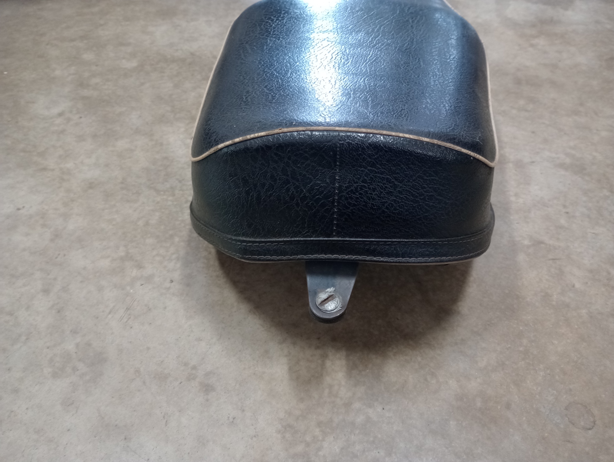 23926U Norton Atlas Slimline Seat, Black with White Piping - USED